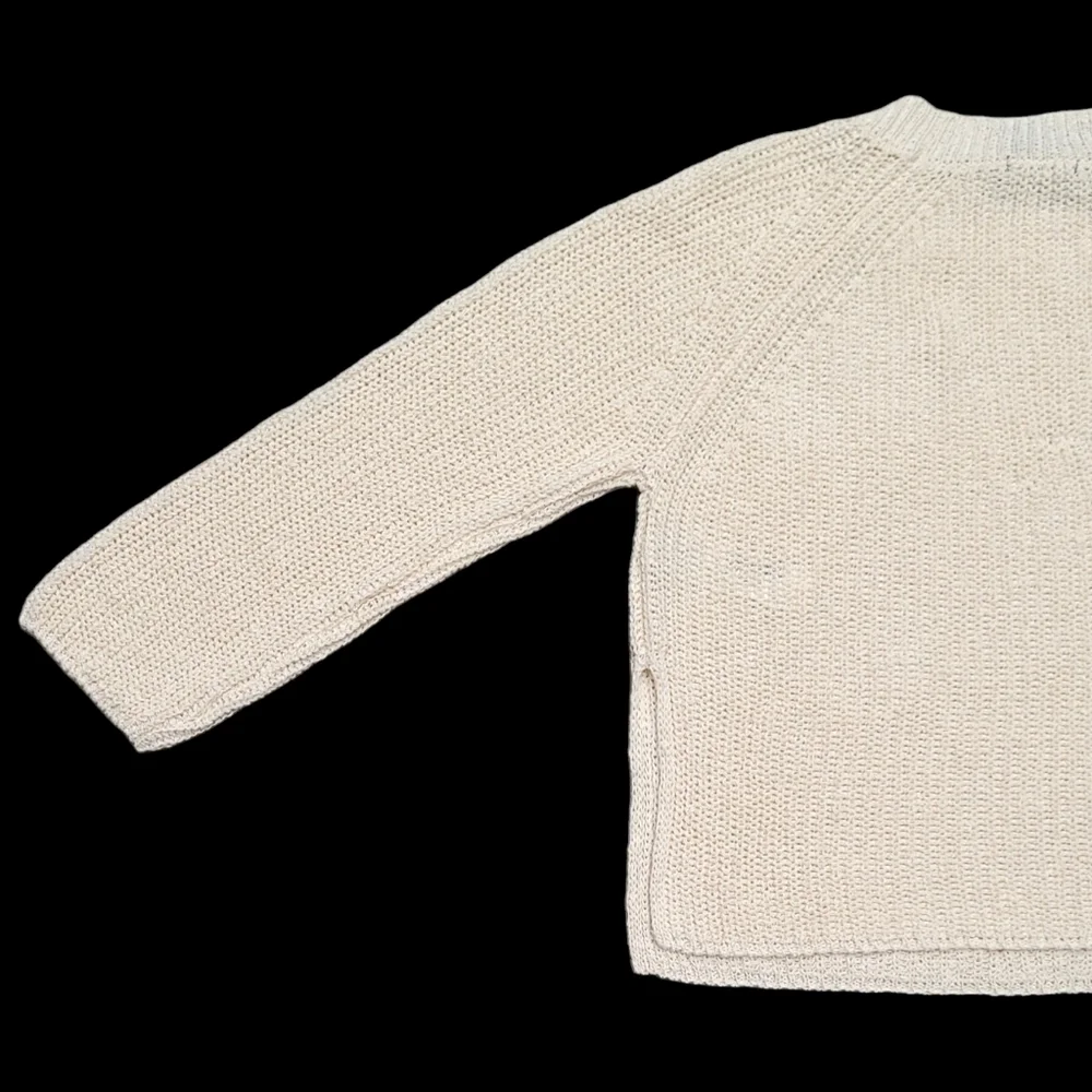 Women's Sweater MASSIMO DUTTI Purl Knit Linen & Cotton, Color Ivory, Size XS - Picture 9 of 15